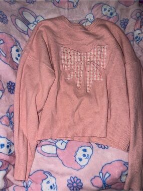 Women's Pink Bow Knit Sweater